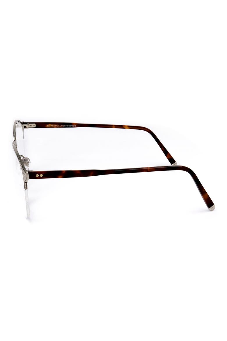 54mm Half Rim Round Optical Glasses, Alternate, color, SILVER