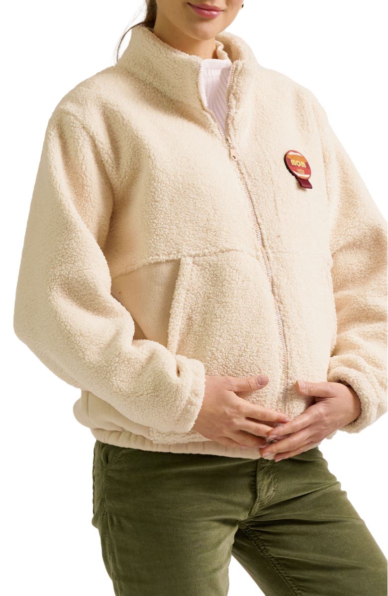 Cache Coeur Sasha Maternity & Babywearing Fleece Jacket, Main, color, Beige