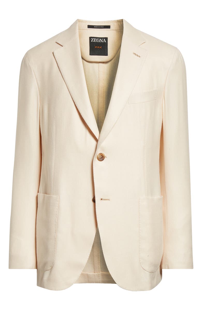 ZEGNA Couture Cashmere, Silk & Linen Sport Coat, Alternate, color, Light Beige