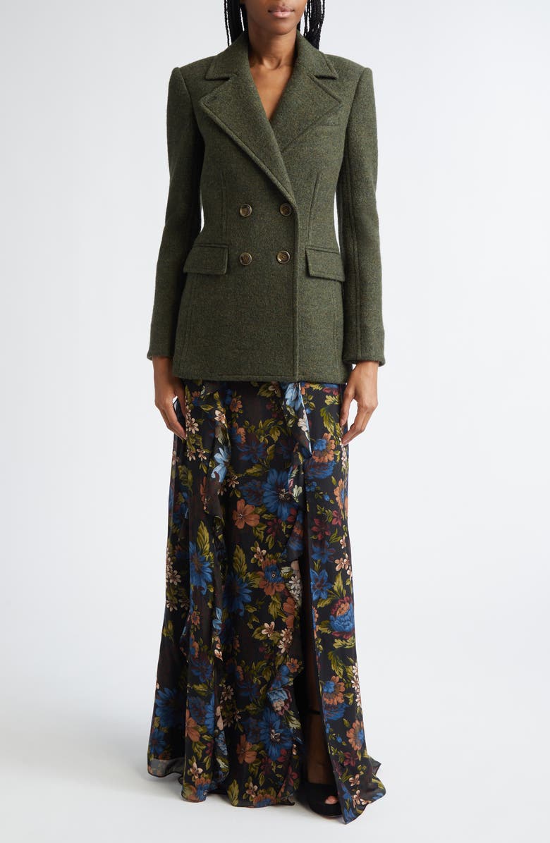 Veronica Beard Duran Virgin Wool Coat, Alternate, color, Cypress