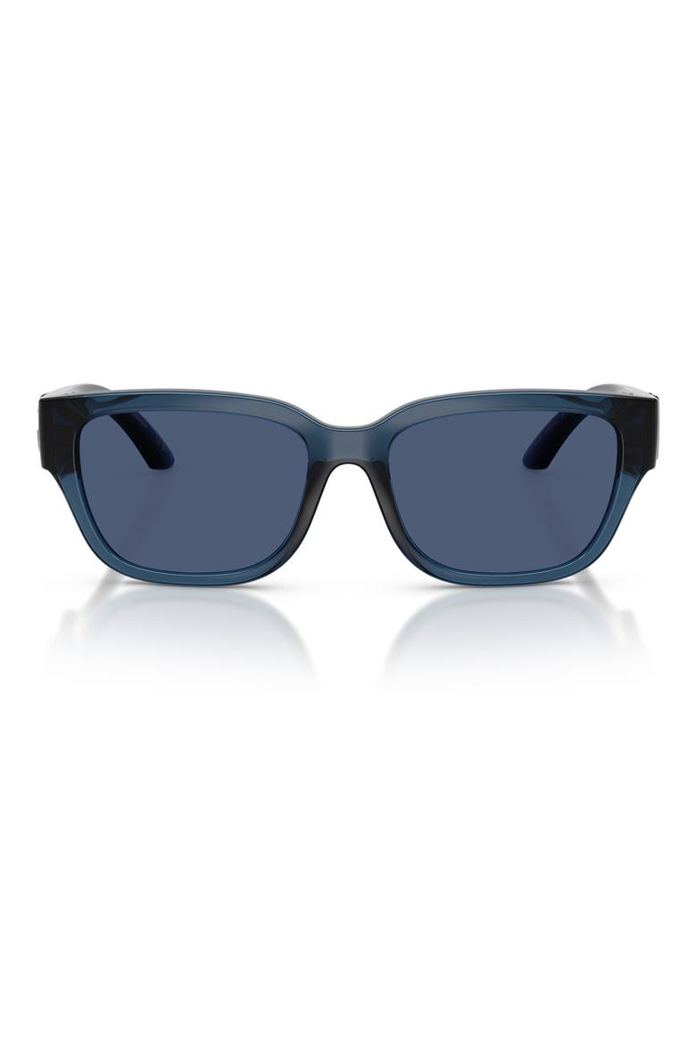 Kids' 50mm Rectangular Sunglasses, Main, color, TRANSPARENT BLUE / DARK BLUE