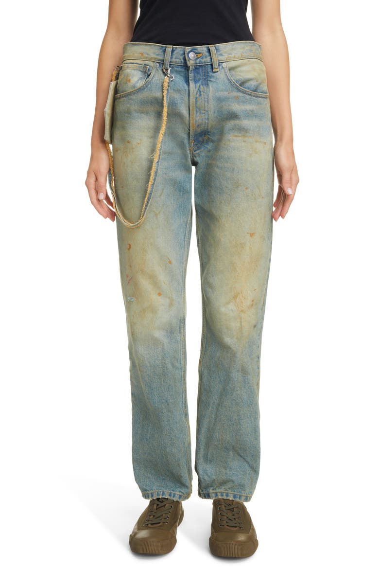 Displaced Pocket Distressed Loose Fit Jeans, Main, color, DIRTY WASH