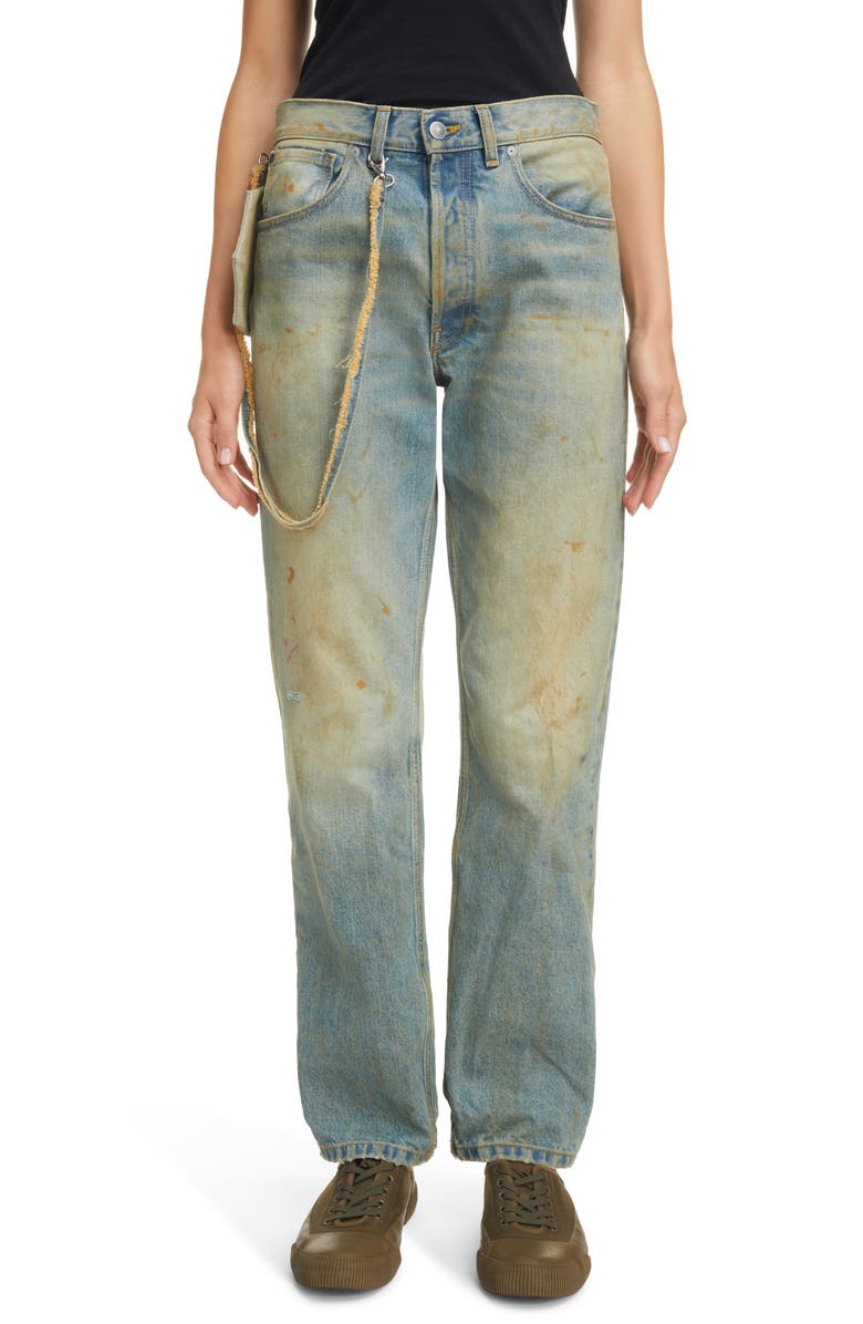 Maison Margiela Displaced Pocket Distressed Loose Fit Jeans, Main, color,
