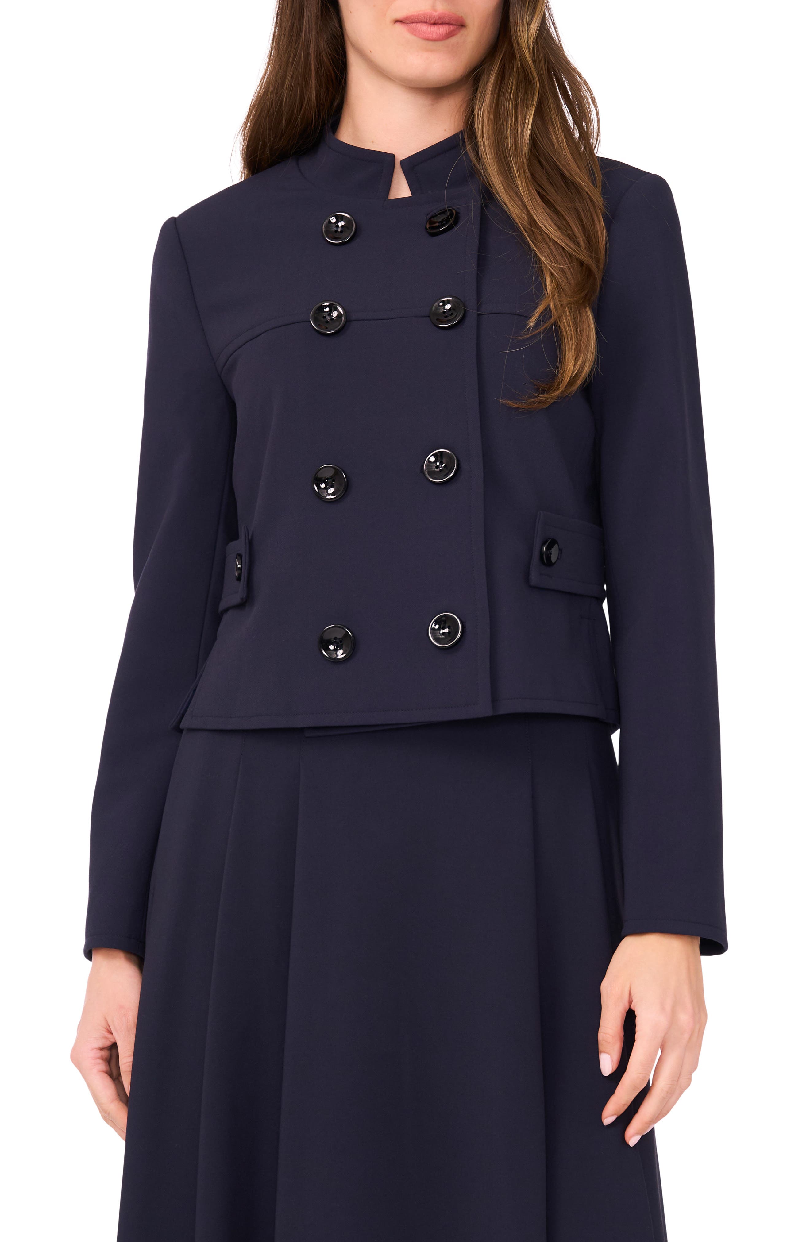 Halogen® Double Breasted Crop Blazer