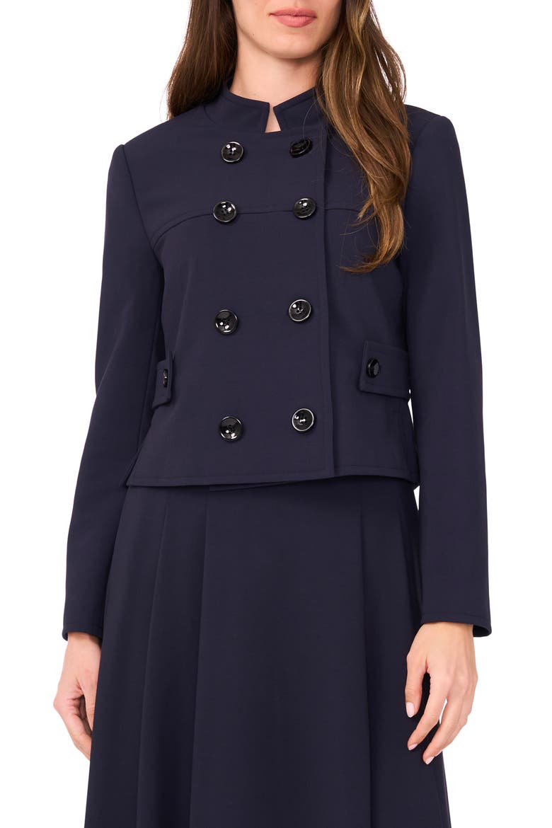 Double Breasted Crop Blazer, Main, color, NAVY DEPTHS