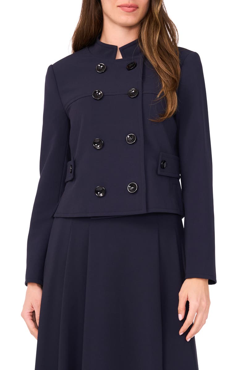 Halogen<sup>®</sup> Double Breasted Crop Blazer, Main, color, Navy Depths
