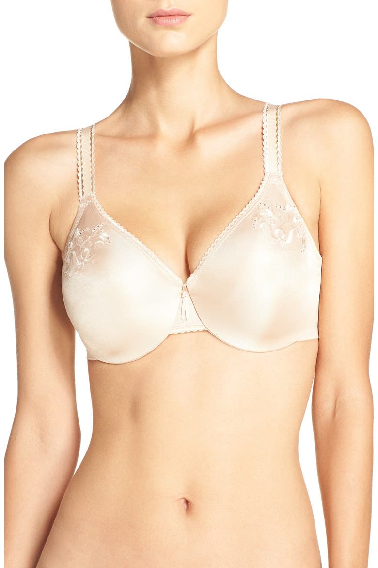 Slimline Seamless Minimizing Underwire Bra, Main, color, NUDE