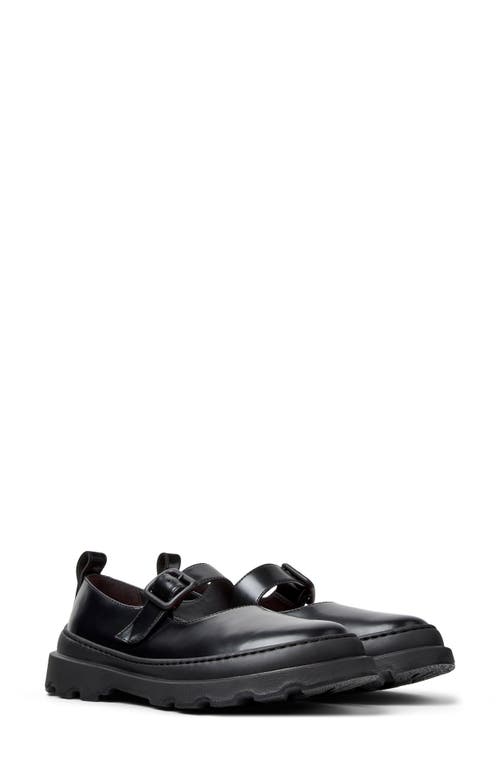 Camper Buckle-strap Leather Loafers In Black