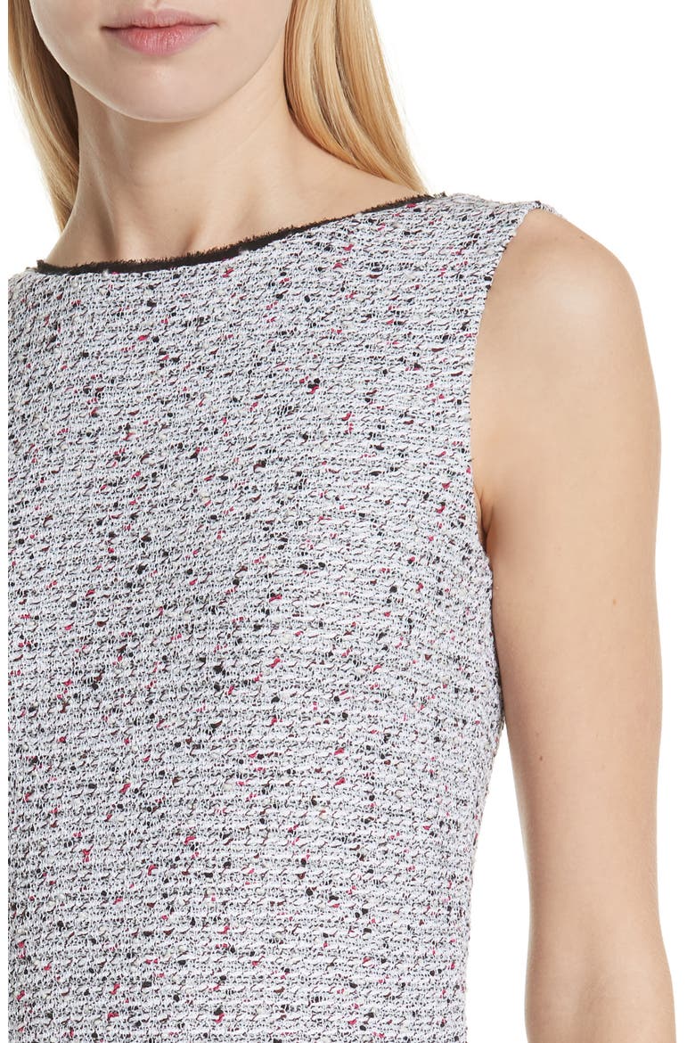 Alicia Knit Sheath Dress, Alternate, color, WHITE/ FLAMINGO MULTI