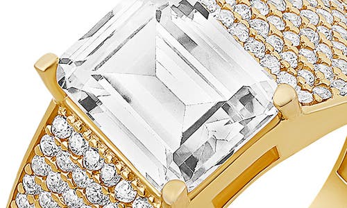 Shymi Wide Cubic Zirconia Pavé Band Ring In Gold