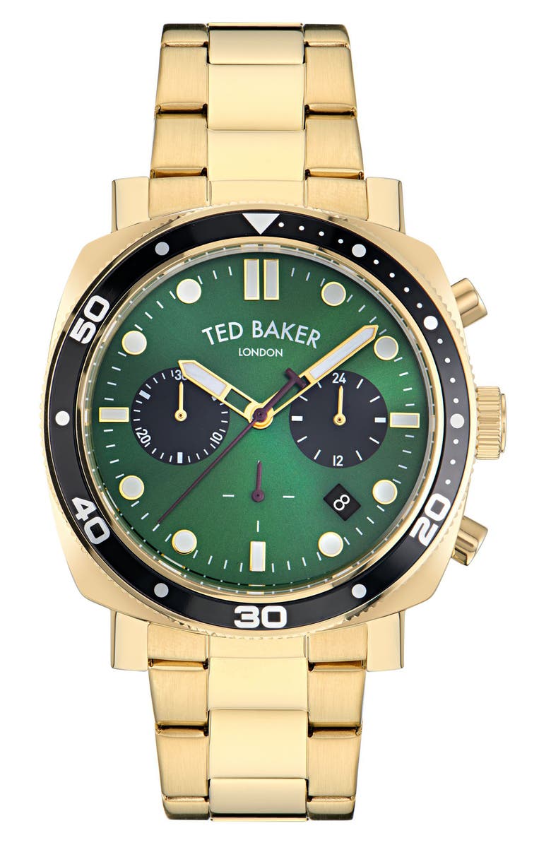 Ted Baker TB Bracelet Strap Chronograph Watch, Main, color, Gold