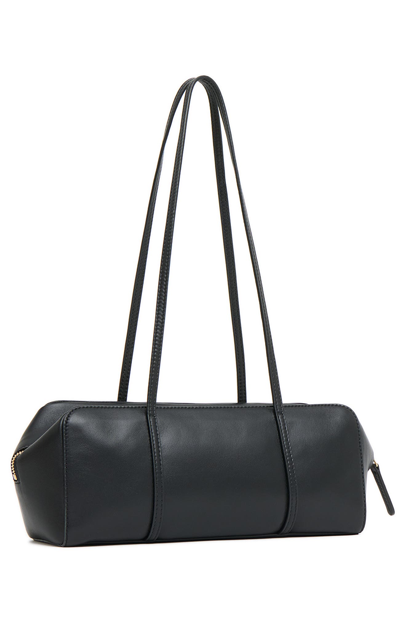 Filo Leather Shoulder Bag, Alternate, color, BLACK