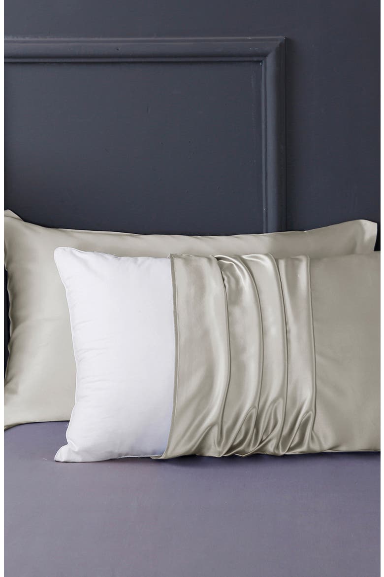 Pure Mulberry Silk Terse Envelope Luxury Pillowcase, Alternate, color, Grey