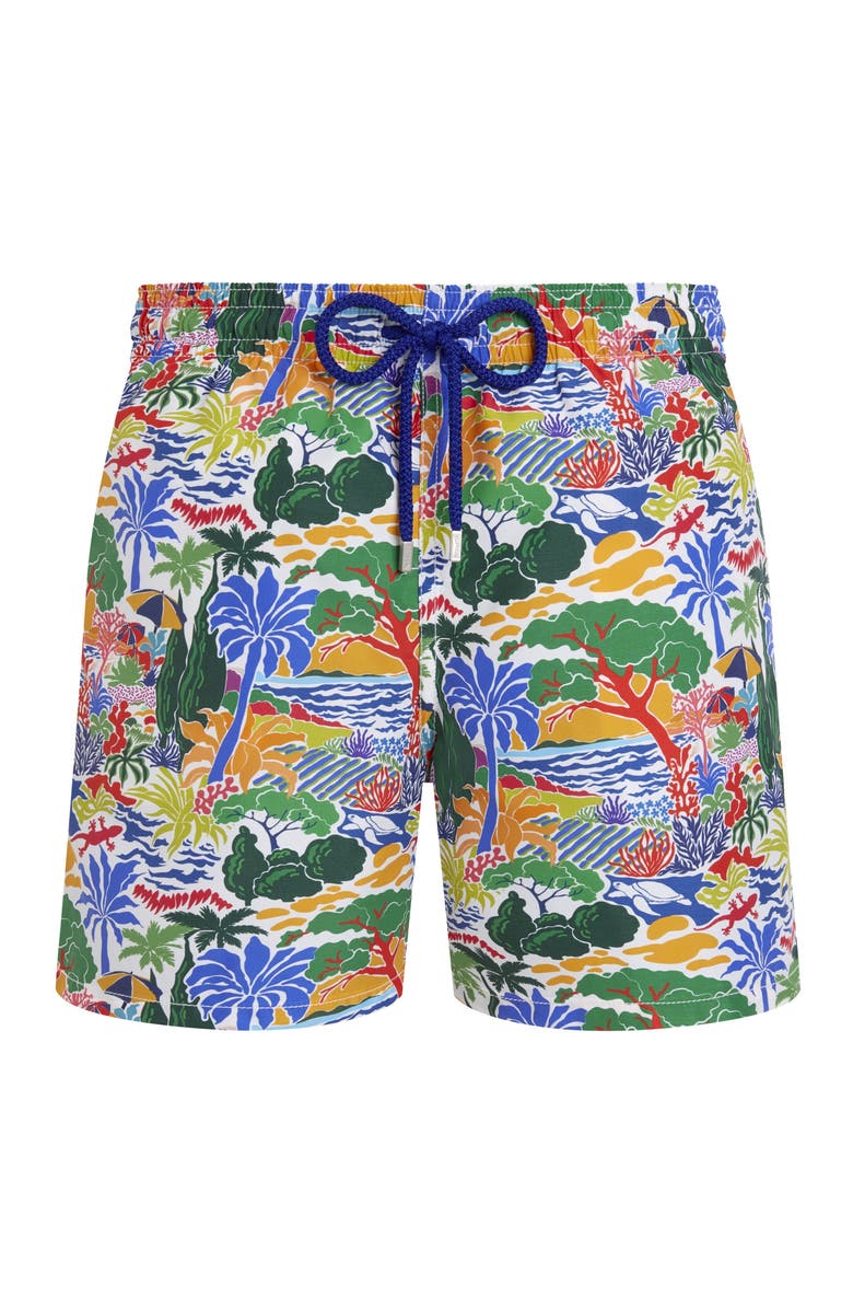 Vilebrequin Men Swim Shorts Seaside Life, Main, color, White