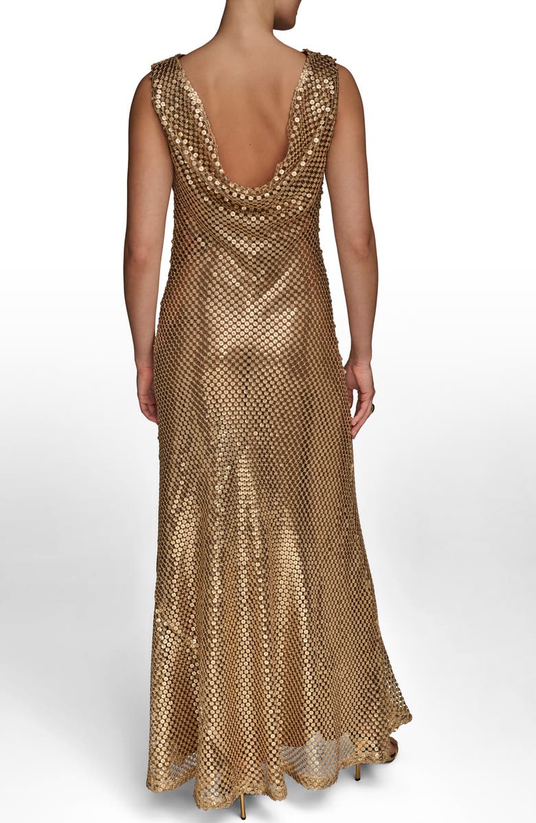 Donna Karan New York Sleeveless Sequin Gown, Alternate, color, Gold