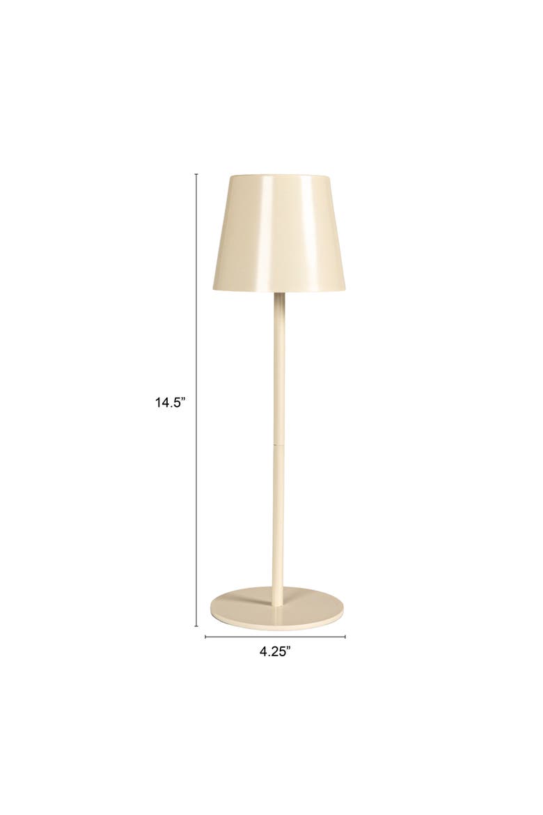 Metal LED Rechargeable Table Lamp with Touch Sensor, White, Alternate, color, Cream