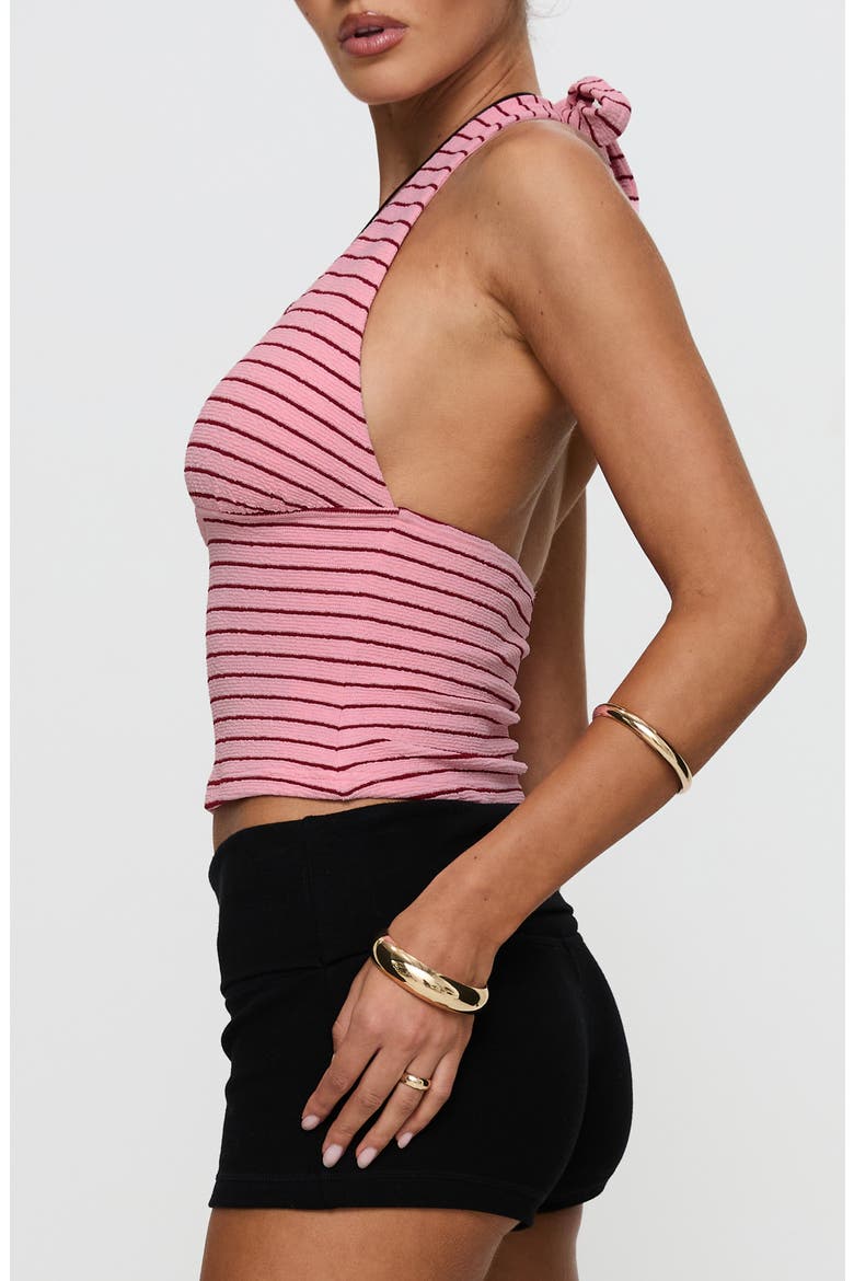 Whimsy Stripe Knit Halter Top, Alternate, color, PINK / RED STRIPE