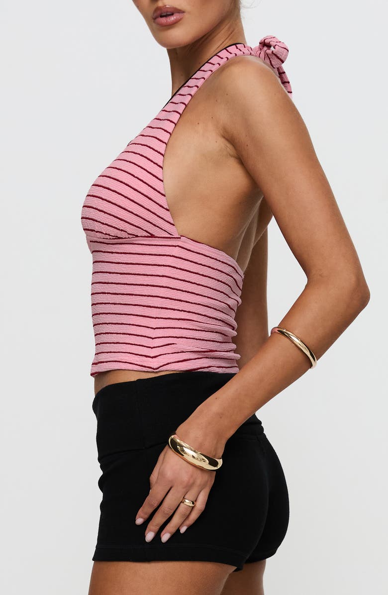 Princess Polly Whimsy Stripe Knit Halter Top, Alternate, color, Pink / Red Stripe