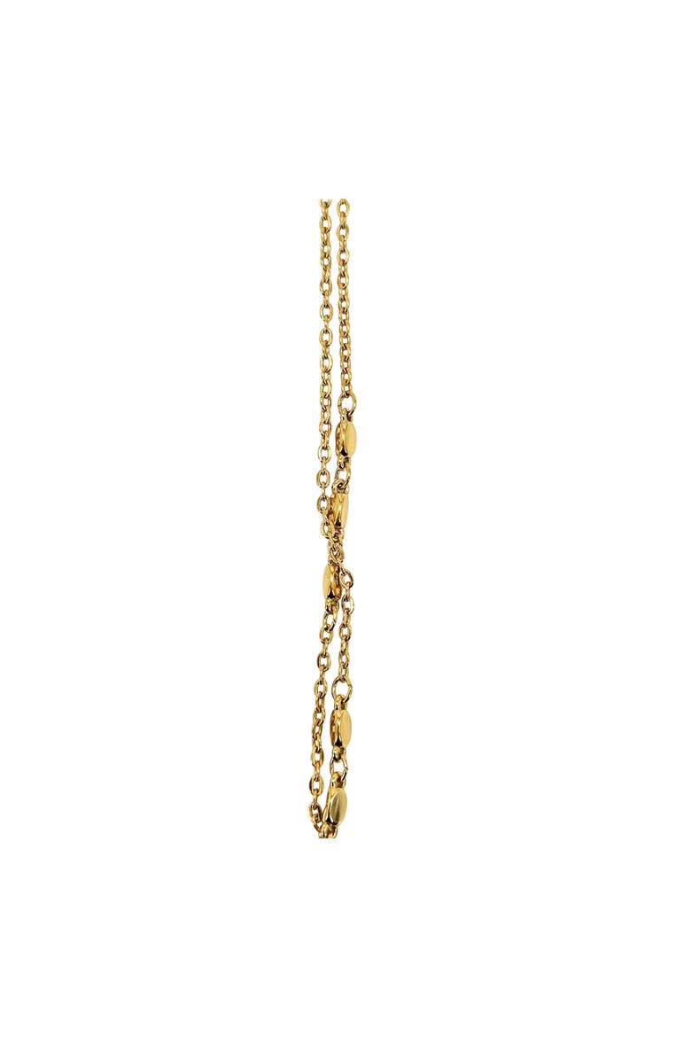 Vintage 1980s Gold Tone Oval Bead  Station Necklace, Alternate, color, gold