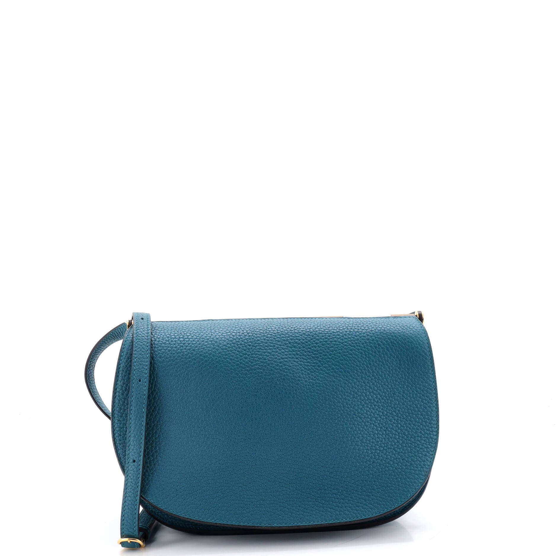 Pre-Owned Hermes Saut Bag Clemence 25, Main, color, Vert Bosphore