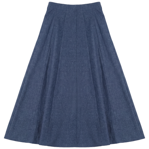 Stretch Pull-On Elastic Waist Midi Skirt