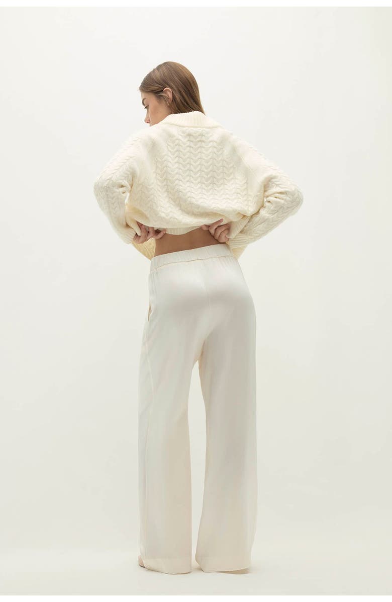 NAKED CASHMERE Rosalie Silk Trouser, Alternate, color, Ecru