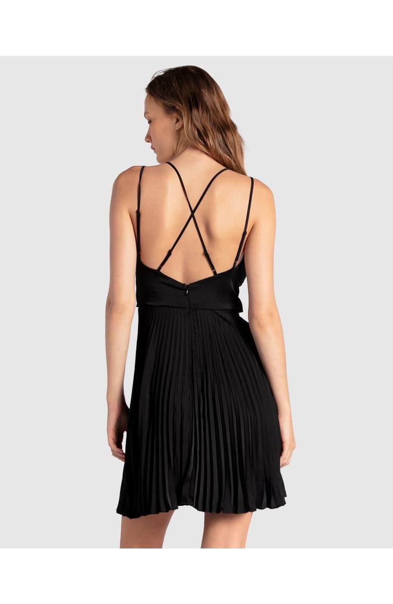 Belle & Bloom Feel It Still Lace Trim Mini Dress, Alternate, color, Black