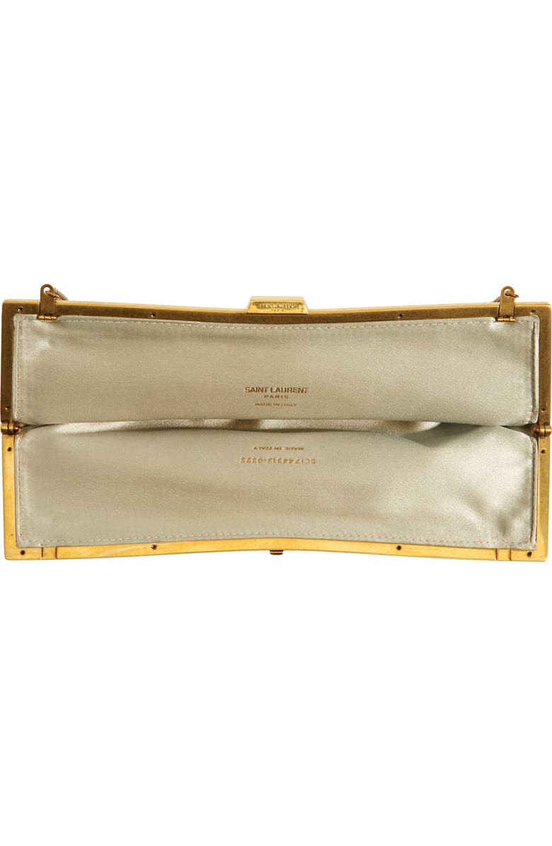 Saint Laurent Crystal Mesh Frame Clutch, Alternate, color,