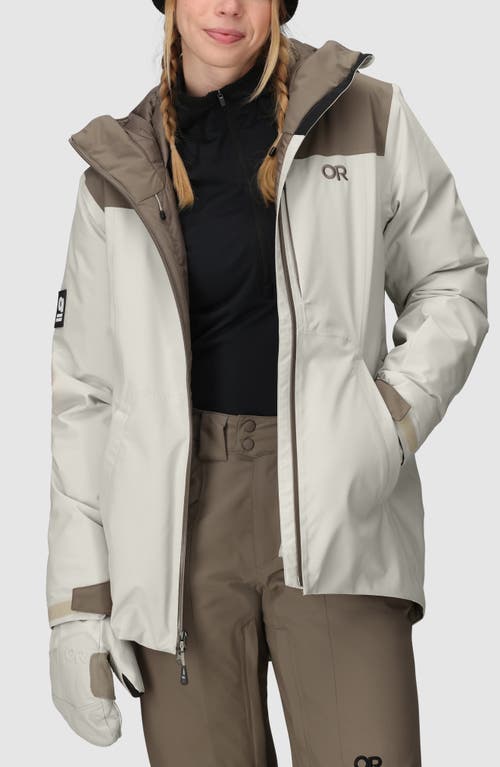 Outdoor Research Snowcrew Waterproof Hooded Ski Jacket In Gray