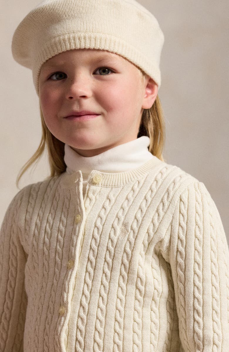 Polo Ralph Lauren Kids' Mini Cable Stitch Sweater, Alternate, color, Clubhouse Cream