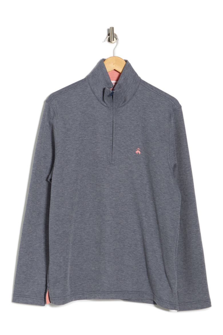 Heathered Quarter Zip Pullover, Alternate, color, DENIM HEATHER