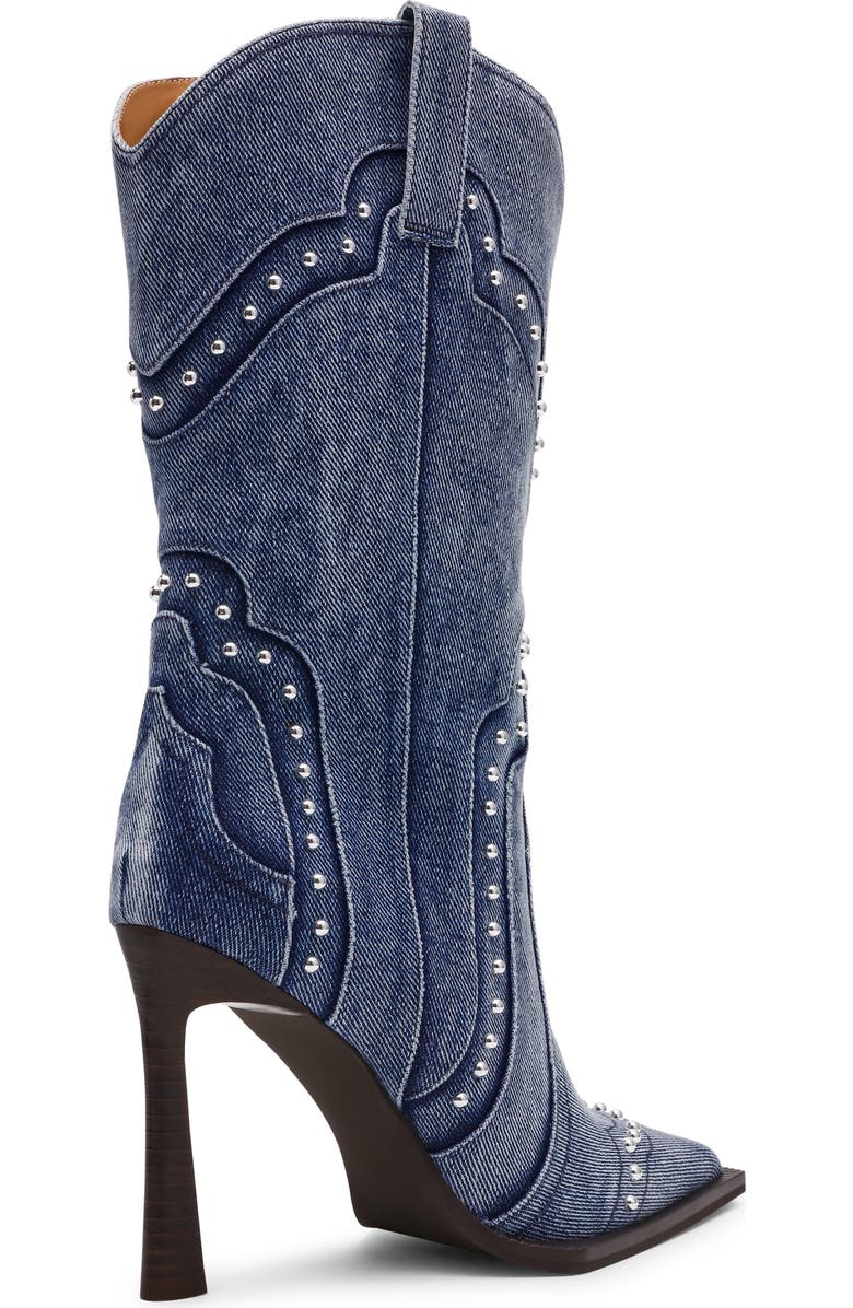 Steve Madden Kylar Studded Western Boot, Alternate, color, Denim