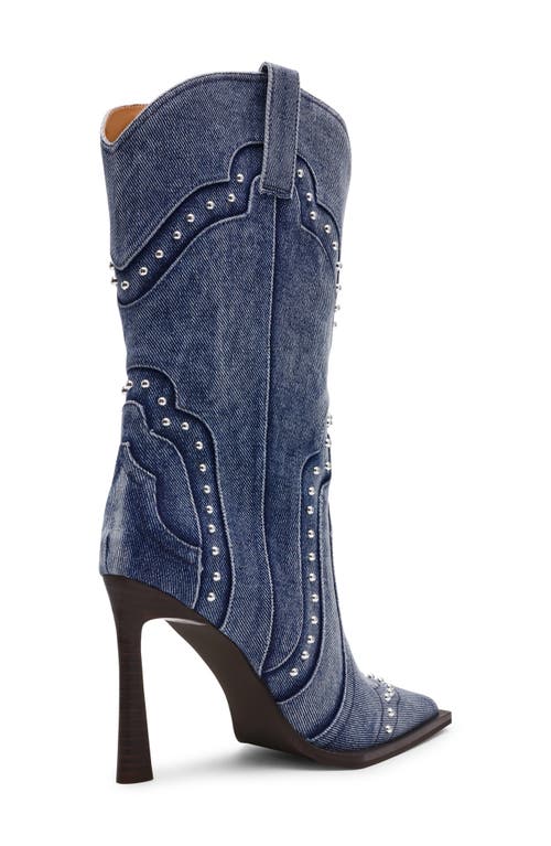 Steve Madden Kylar Studded Western Boot In Blue