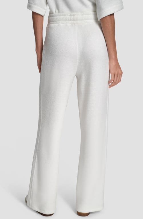 Dkny Mixed Media Knit Pants In White