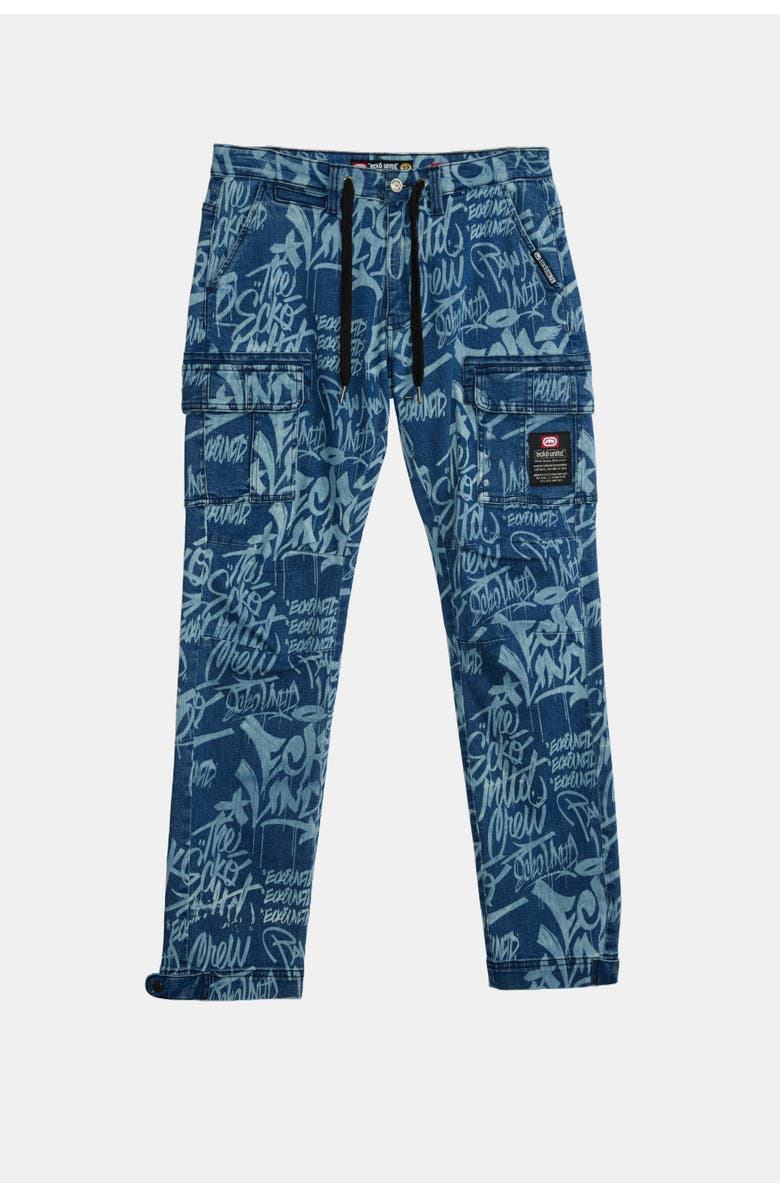 Ecko Unltd. Men's Graffiti Denim Joggers, Alternate, color, Medium Horizon Wash