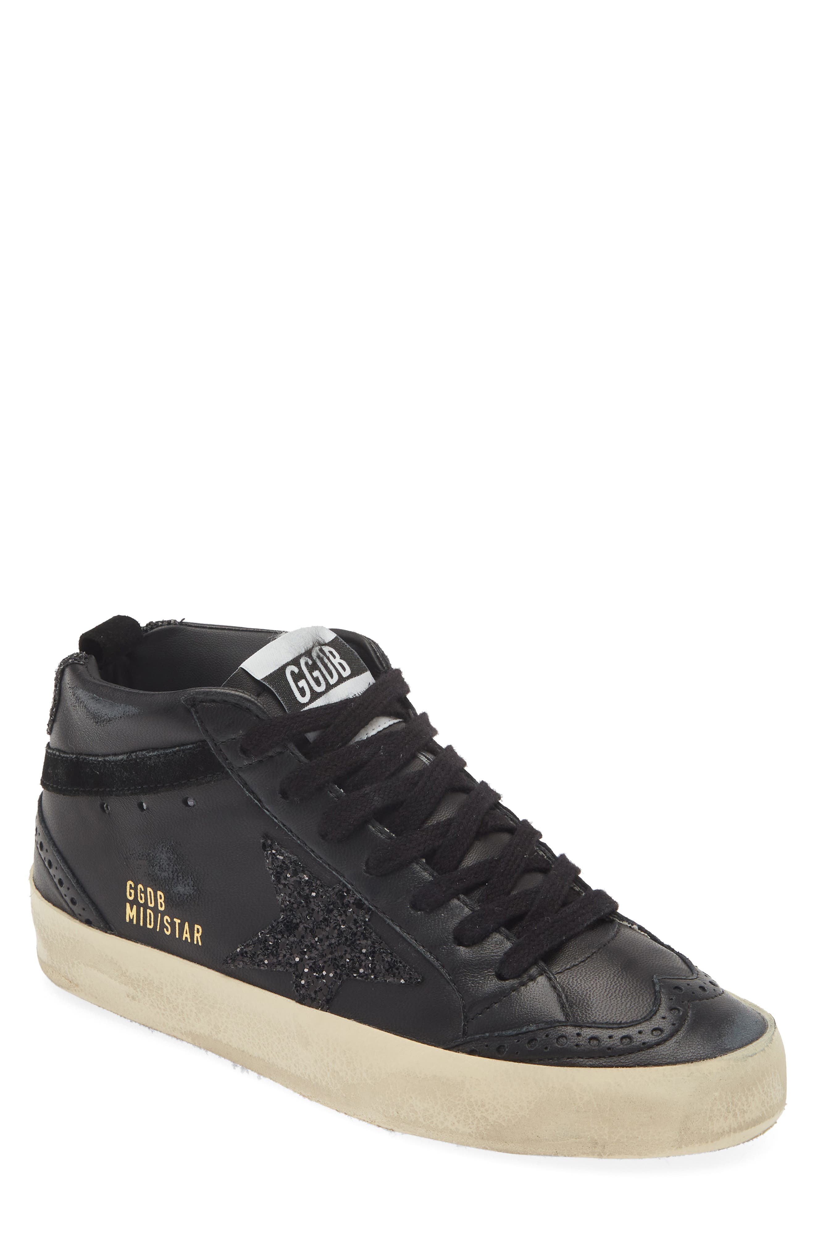 Golden Goose Mid Star Sneaker, Main, color, Black