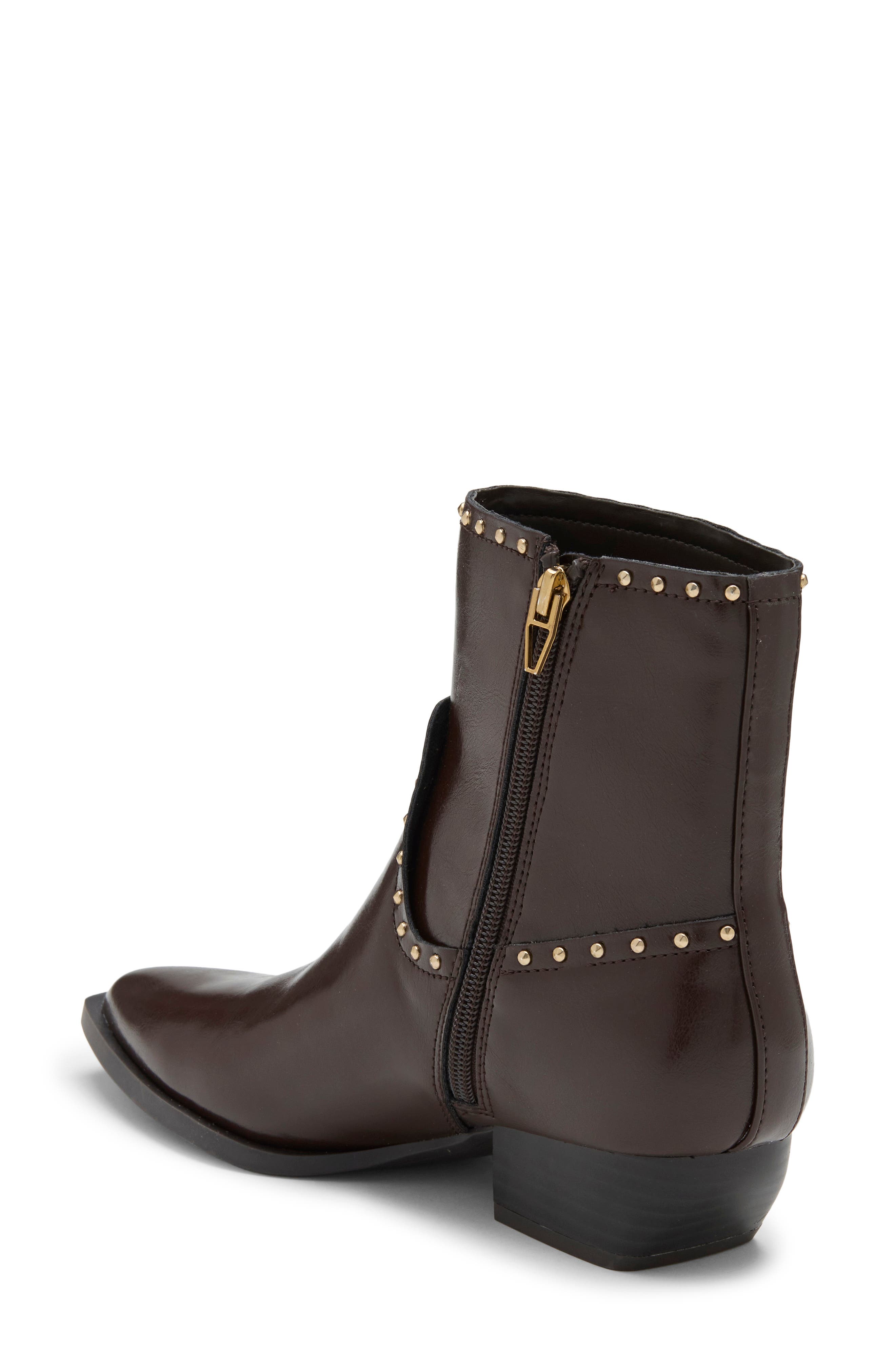 Tazzy Stud Faux Leather Bootie, Alternate, color, ESPESSO STUDDED STELLA