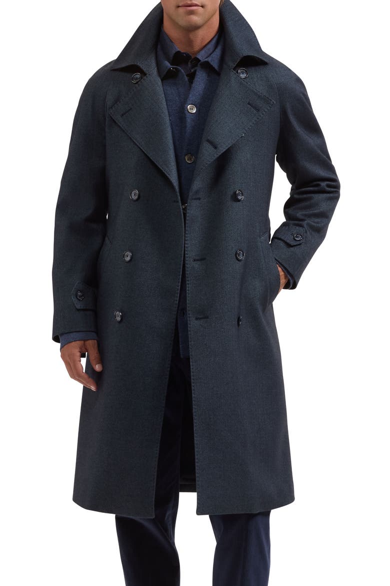 Cotton Double Breasted Coat, Main, color, MIDNIGHT