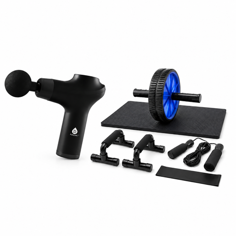 5-Piece Home Workout Set & 3-Speed Massage Gun Bundle