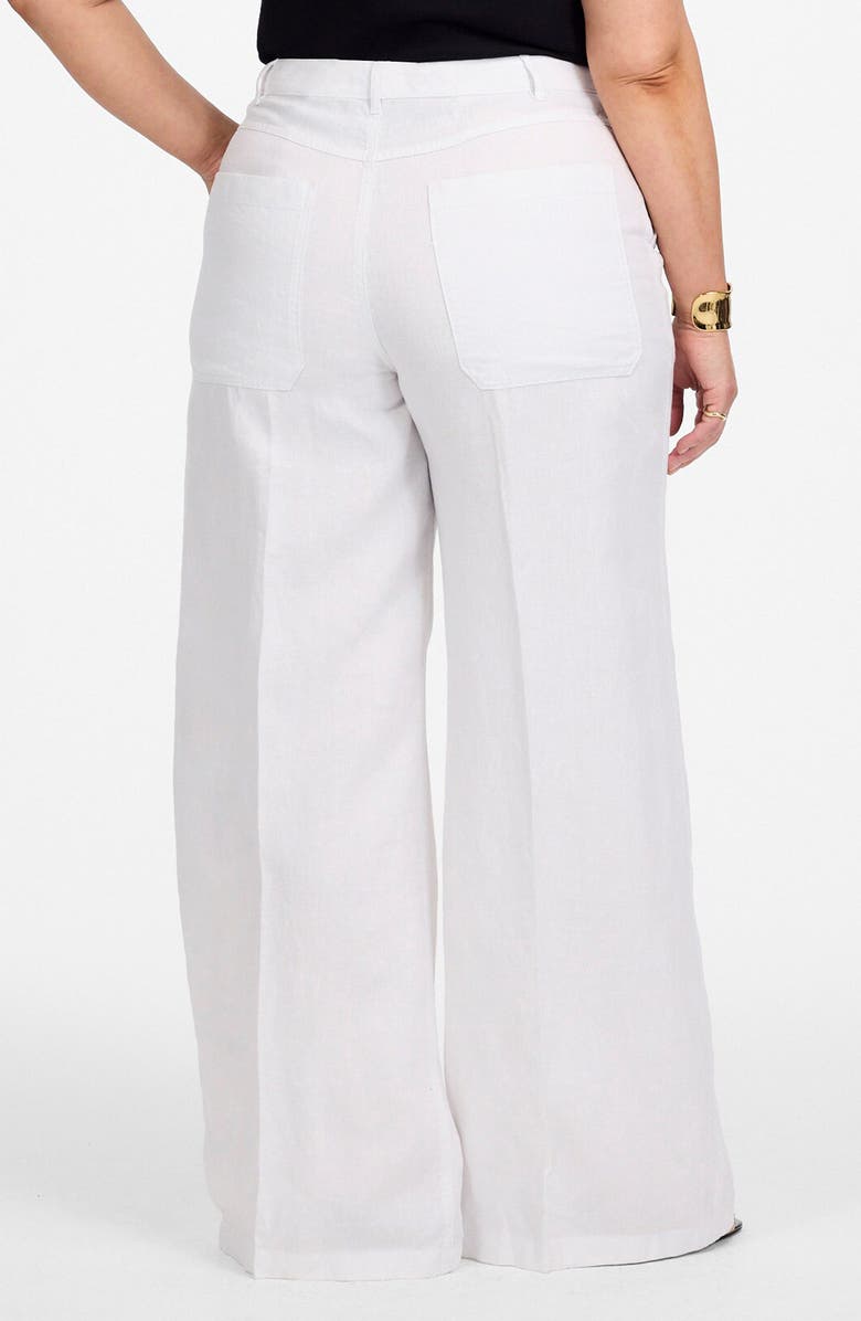 Madewell The Zoe Relaxed Wide Pant Linen Pants, Alternate, color, Salt