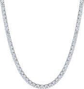 FZN Silvertone Cubic Zirconia Tennis Necklace