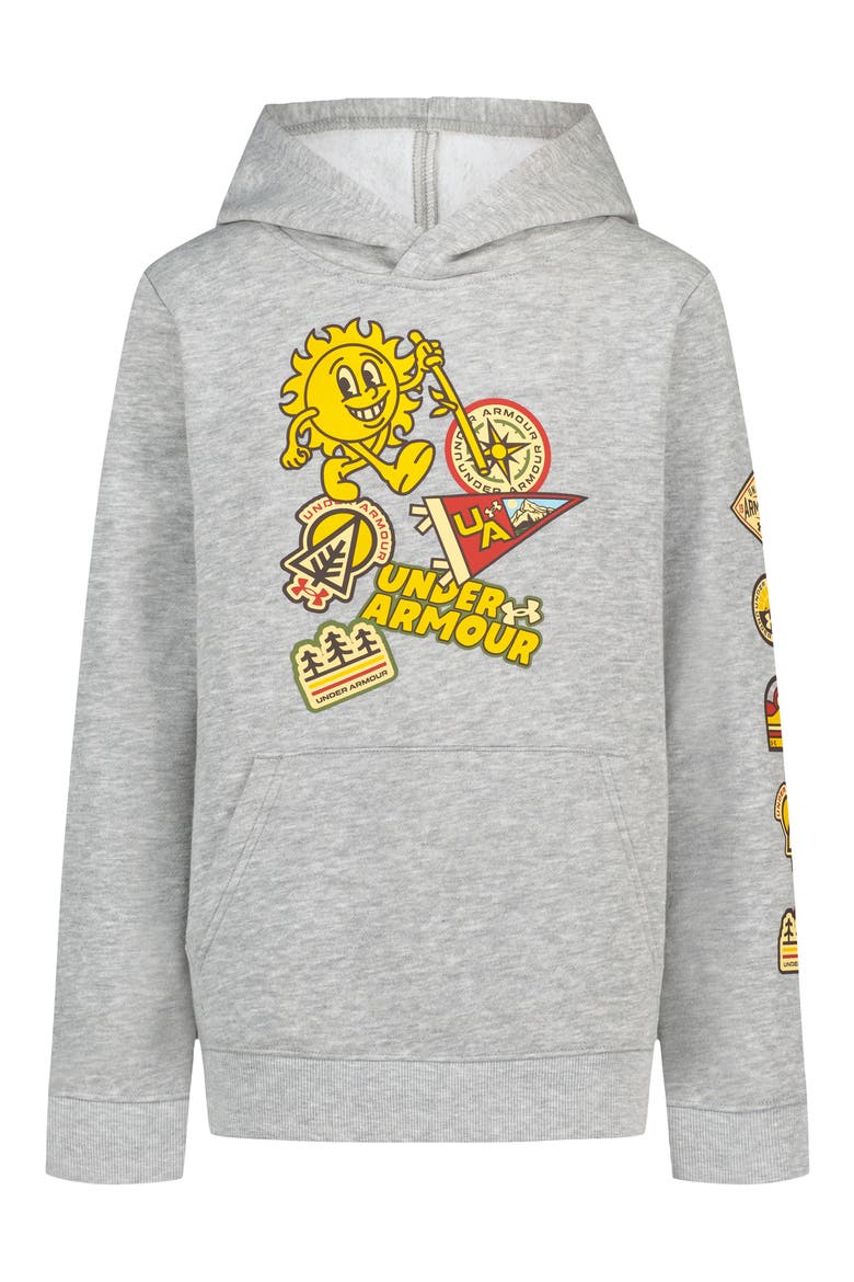 Kids' Camp Patches Graphic Hoodie, Main, color, MOD GRAY