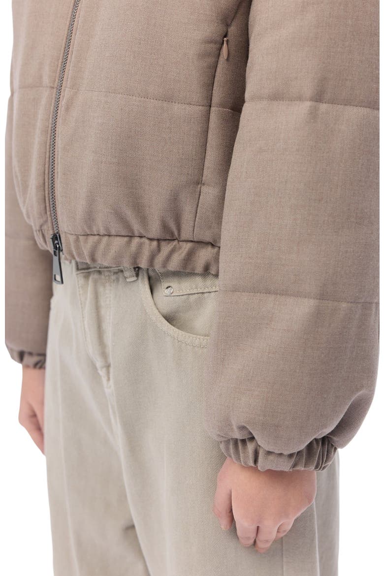Cropped High-Neck Cashmere Jacket, Alternate, color, taupe