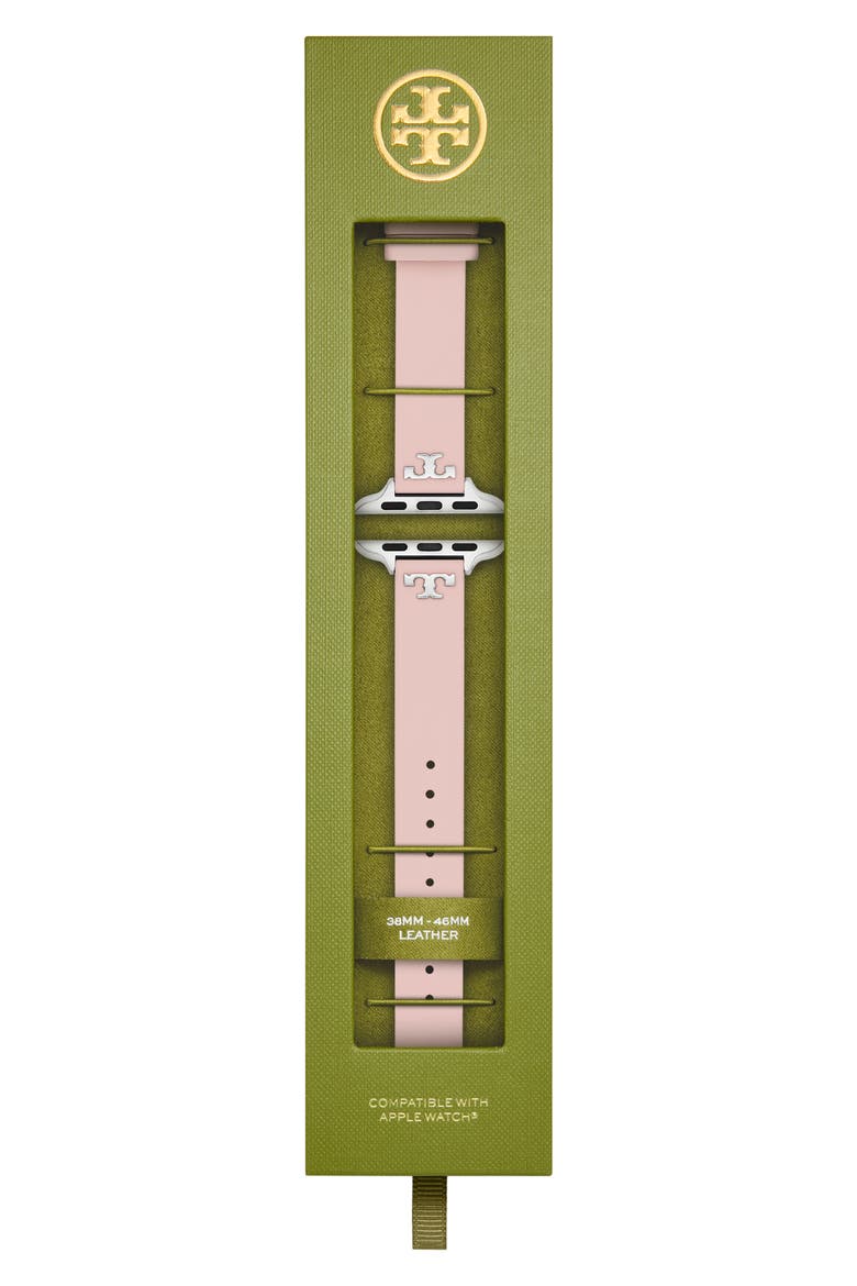 Leather 14mm Apple Watch® Watchband, Alternate, color, BLUSH