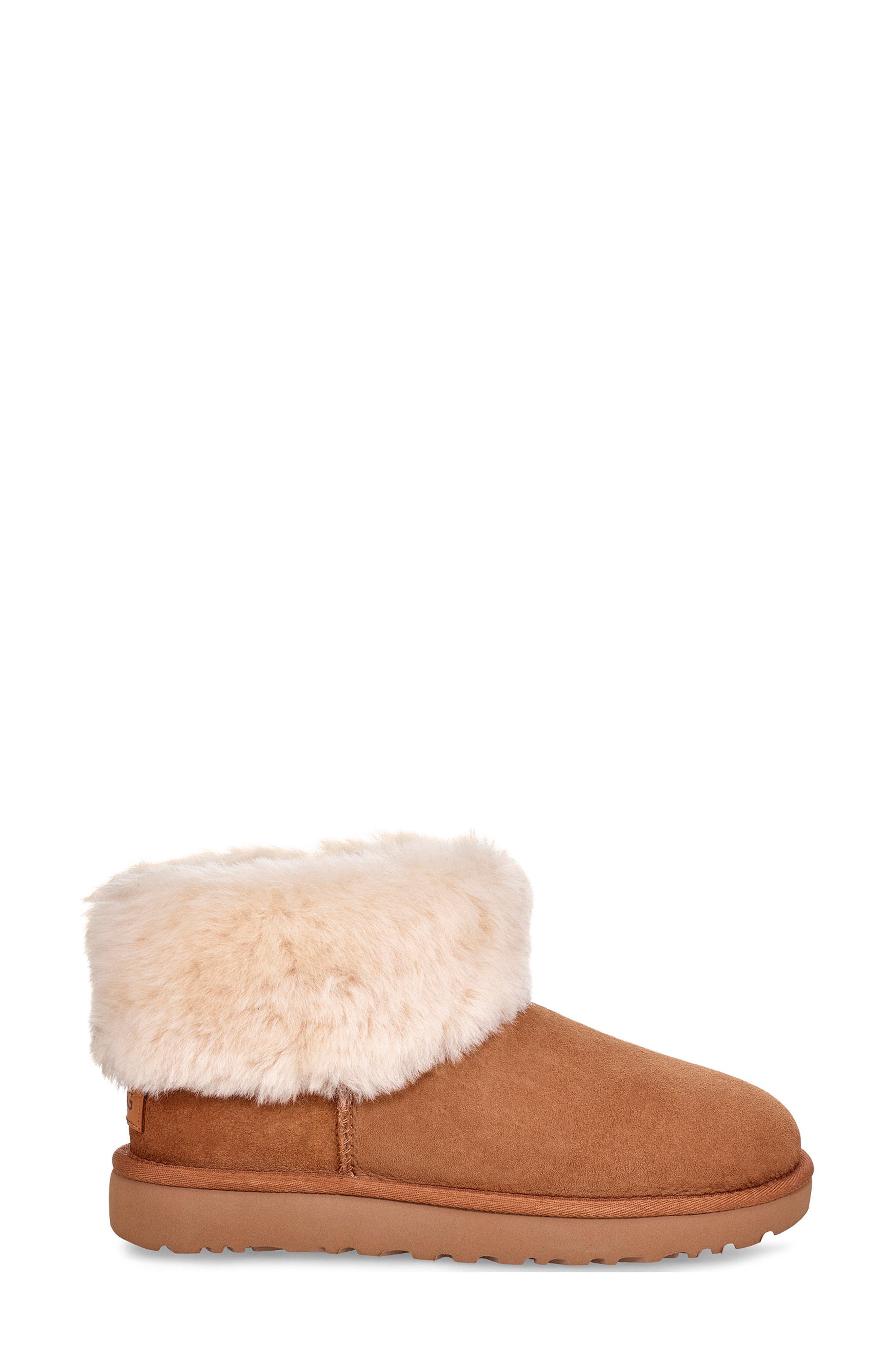 UGG<sup>®</sup> UGG Classic Mini Fluff Genuine Shearling Bootie, Alternate, color, 
