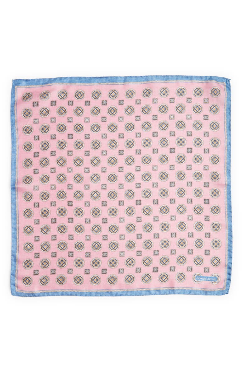 EDWARD ARMAH Neat Medallion Silk Pocket Square, Alternate, color, 