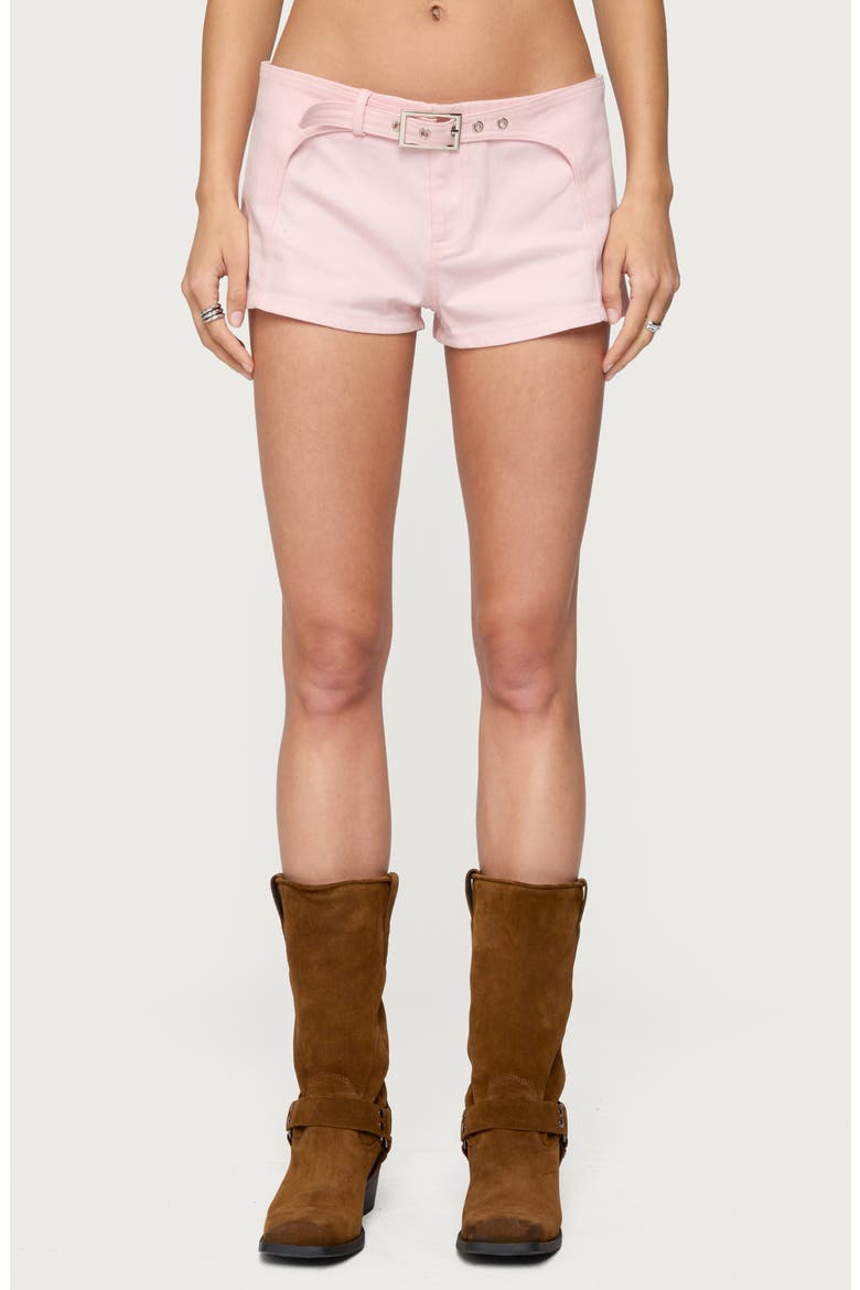 Vicco Belted Low Rise Shorts, Main, color, LIGHT-PINK