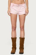 EDIKTED Vicco Belted Low Rise Shorts