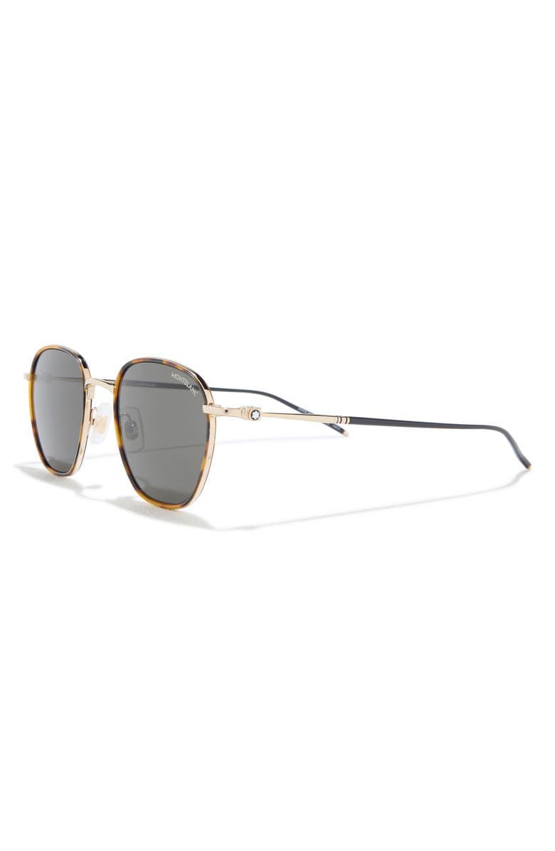Montblanc 49mm Square Sunglasses, Alternate, color, Havana Gold Grey