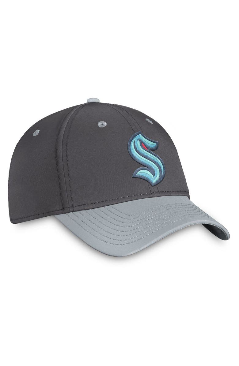 FANATICS Men's Fanatics Branded Charcoal/Gray Seattle Kraken Authentic Pro Home Ice Flex Hat, Alternate, color, 